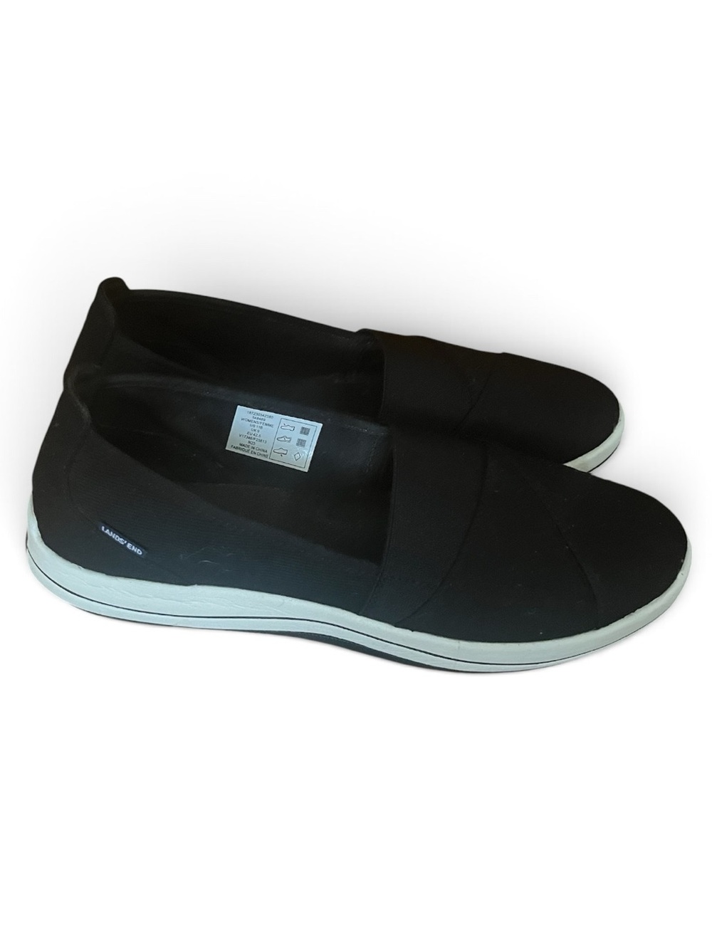 Lands’ End Black Slip On Sneakers Women’s 11 Comfort Casual